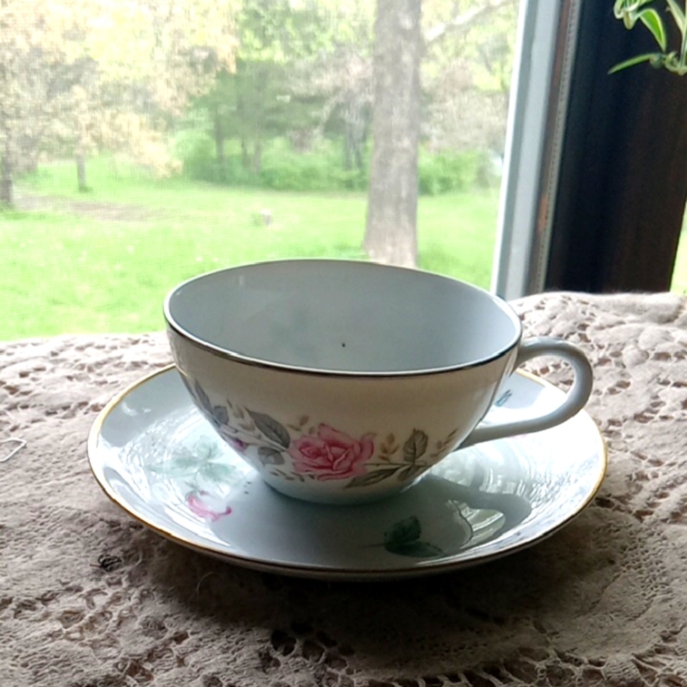 Floral Teacup and Saucer Set